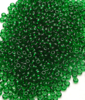 Seed Beads, Size 8, Transucent Kelly Green