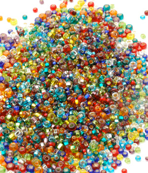 Seed Beads, Size 11, Mixed Silver-lined Multi-color