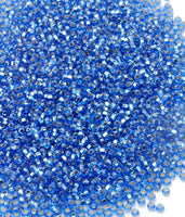 Seed Beads, Size 11, Silver-lined Sapphire Blue
