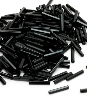 Bugle Beads, Size 5, Opque Black