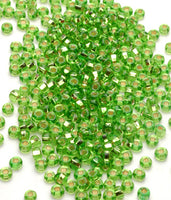 Seed Beads, Size 6, Silver-Lined Olivine
