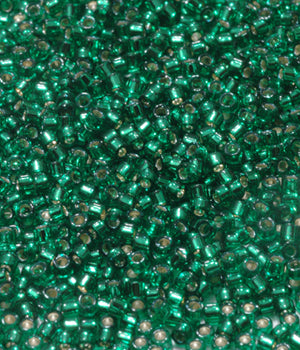 Seed Beads, Delicas, Silver-lined Bright Kelly Green