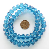 Faceted Glass "Dragon Crystal" 8x10mm Aqua Translucent