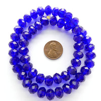 Faceted Glass "Dragon Crystal" 8x10mm, Cobalt Blue