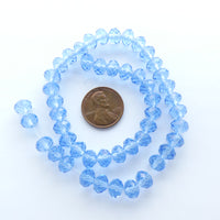 Faceted Glass "Dragon Crystal" 8x10mm, Translucent Light Blue