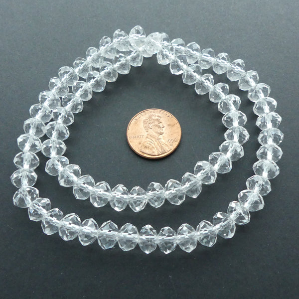 Faceted Glass "Dragon Crystal" 8x10mm, Clear