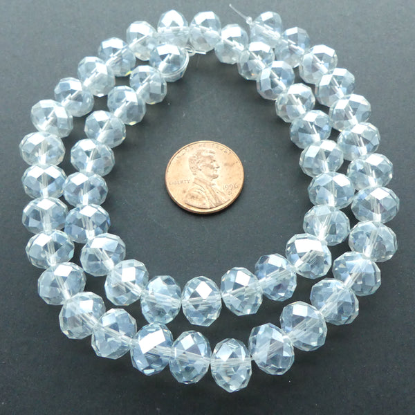 Faceted Glass "Dragon Crystal" 8x10mm, Clear with Light Luster Finish