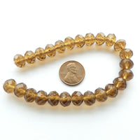 Faceted Glass "Dragon Crystal" 8x10mm, Amber, 7.5-inch Strand