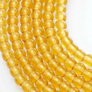 Czech Glass Smooth Round "Druks" 4mm, Amber, Strands of 100