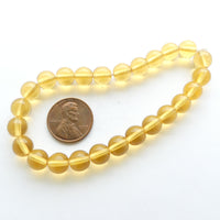 Czech Glass Smooth Round "Druks" 8mm, Amber, Strands of 25 beads