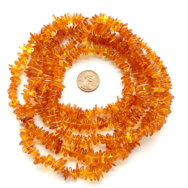 Amber Baltic, Small Chips on Ultra-Long 60" Strand