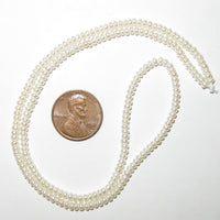 Pearls, White, Mini Buttons 2-3mm on 16-inch Strands