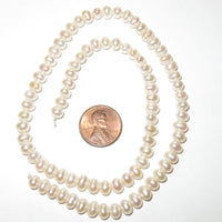 Pearls, White, Round 6mm on 16-inch Strands