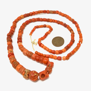 Vintage Nigerian coral beads Bead-Zone.com
