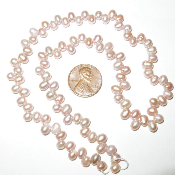 Pearls, Pink, Dancers 6mm on 16-inch Strands