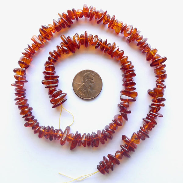 Amber Baltic, Chips, Medium (6-8mm) on 16" Strand