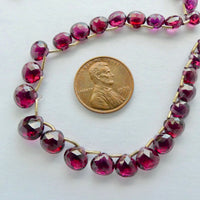 Garnet, Faceted Briolettes, Graduated Strand
