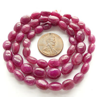 Ruby, Smooth Nuggets Slightly Graduated on 17-inch Strands