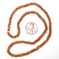 Garnet, Hessonite,  Faceted Rondells, 4mm on 14.5" Strands