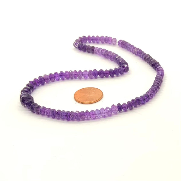 Amethyst Faceted Rondelles 4mm