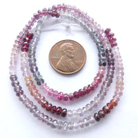 Spinel, Multi-color Faceted Rondelles, 3x4mm