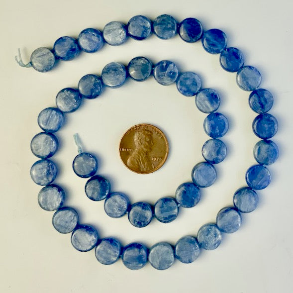 Kyanite blue coin shape beads Bead-Zone.com