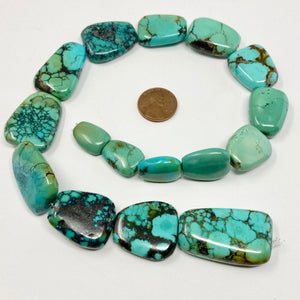 Turqoise flat nuggets Bead-Zone.com