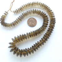 Smoky Quartz Graduated Faceted Rondelles
