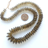 Smoky Quartz Graduated Faceted Rondelles