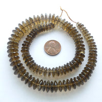 Smoky Quartz Graduated Faceted Rondelles