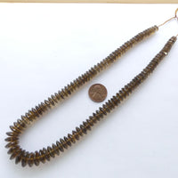 Smoky Quartz Graduated Faceted Rondelles