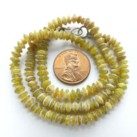 Serpentine, Rondelles, 4mm on 16-inch Strands