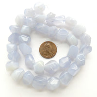 Blue Lace Agate Nuggets, About 10-12mm Diameter on 16-inch Strands
