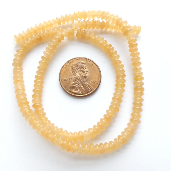 Aventurine, Red, Rondelles, 4mm on 16-inch Strand