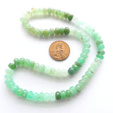 Chrysoprase, 8-9mm Rondelles, Graduated Color on 15-inch Strand