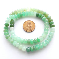 Chrysoprase, 8-9mm Rondelles, Graduated Color on 15-inch Strand