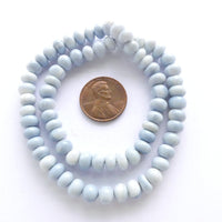 Blue Opal, 6mm Rondelles on 14-inch Strands