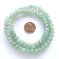 Aventurine, Green, Rondelles 6x8mm on 16" Strands