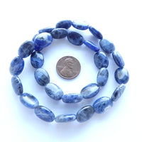 Sodalite, Flat Ovals 15x10mm on 16-inch Strand