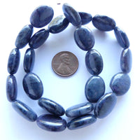 Dumortierite, Flat Ovals 18x14mm, 16-inch Strands