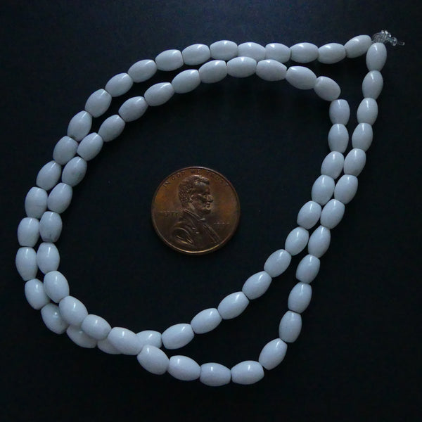 Howlite, Rice Shape Beads 4x7mm on 16-inch Strands