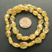 Citrine "Beans" about 10x8mm on 16-inch Strands