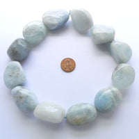 Aquamarine, Extra Large Freeform Smooth Nuggets, 1-1.5 inches long, 16-inch Strandss