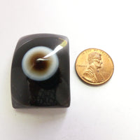 Banded Agate, Rectangle with Eye, 32x25mm