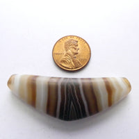 Banded Agate, Reproduction, Boat Shape, 46x18mm