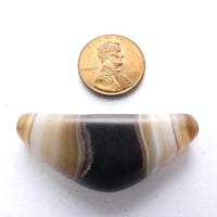 Banded Agate, Reproduction, Boat Shape,  44x19mm