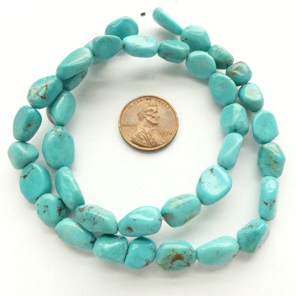 Turquoise, Freeform Nuggets, 12x8mm on 16" Strands