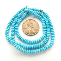 Turquoise, Rondelles, Afghan Dyed, 4mm on 15" Strands