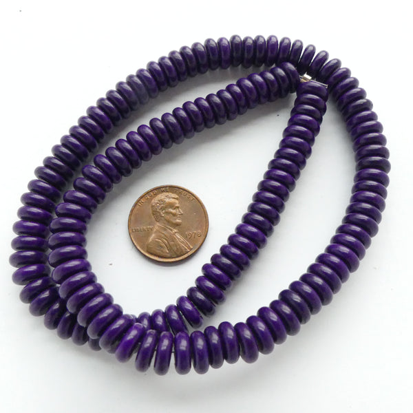Magnesite Dyed Royal Purple, 8mm Slices on 16-inch strands