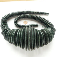Jade, Guatemalan Greenstone Monster Slices, Graduated 32-inch Strand